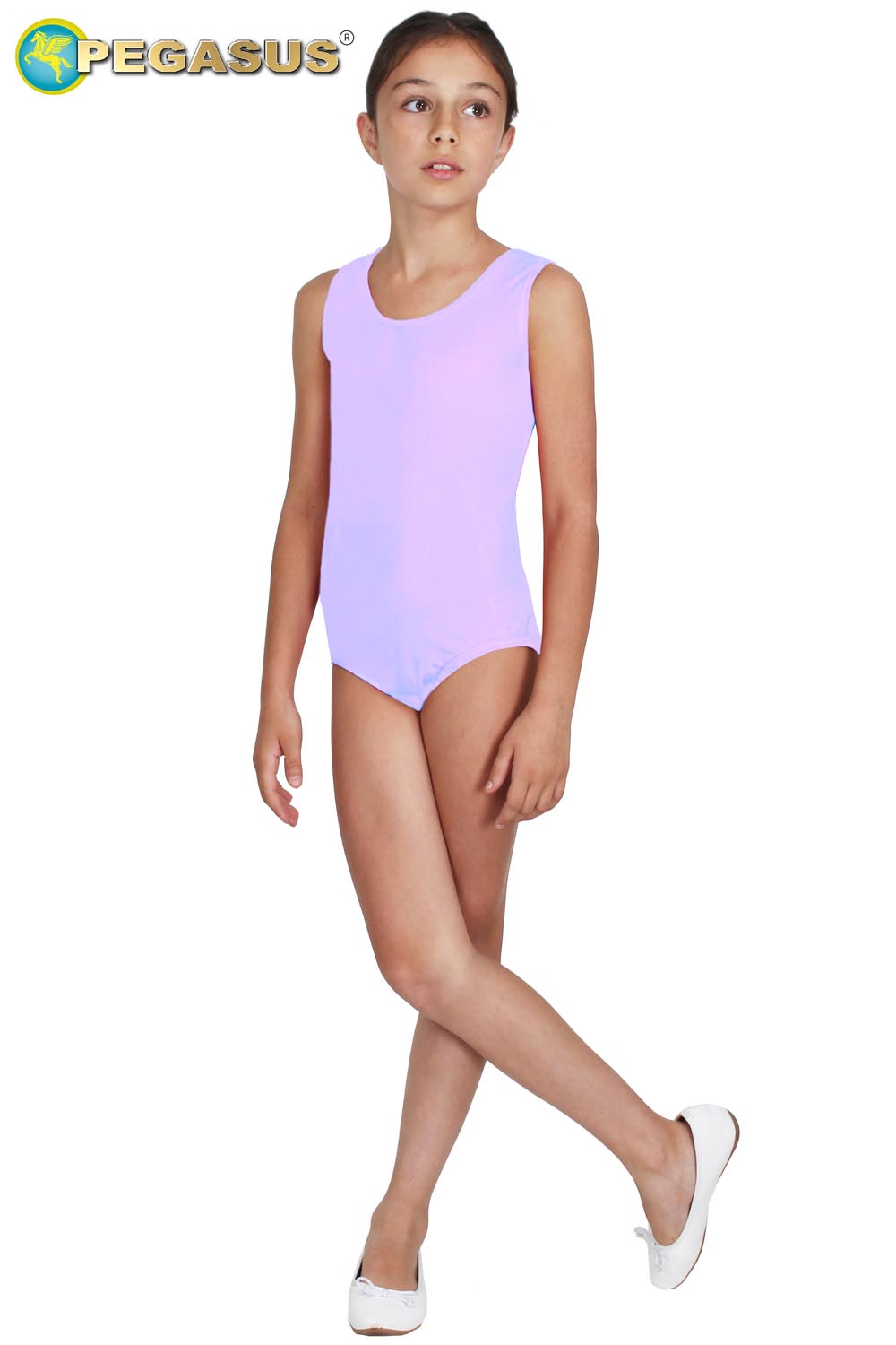 BODY DANZA LYCRA SMANICATO LILLA BAMBINA